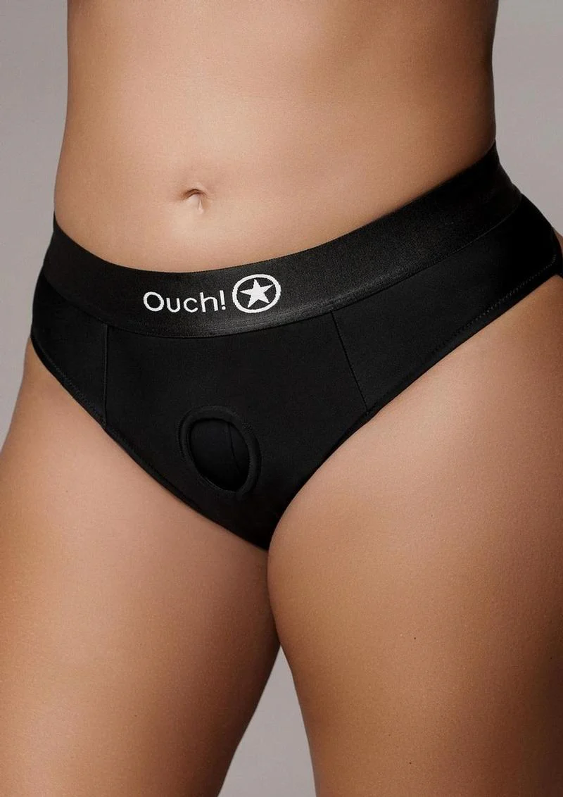 Ouch! Vibrating Strap-On Thong with Removable Butt Straps Rechargeable - Image 9