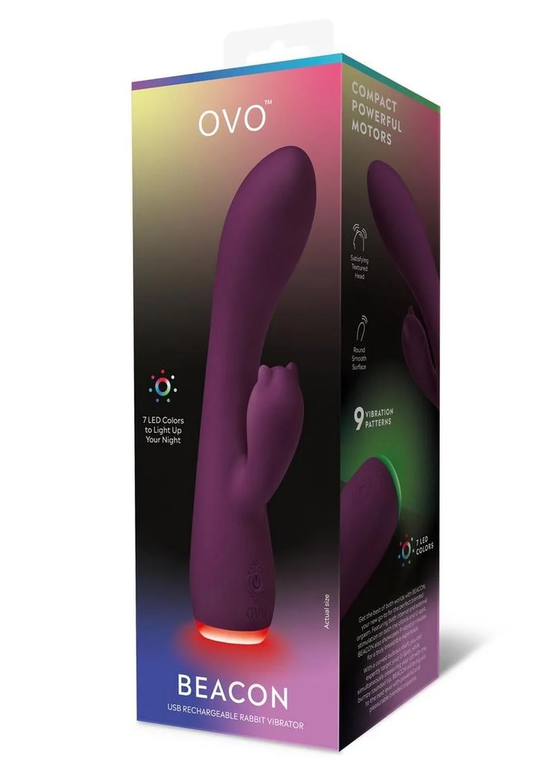 OVO Beacon Rechargeable Silicone Dual Stim Vibrator - Image 3