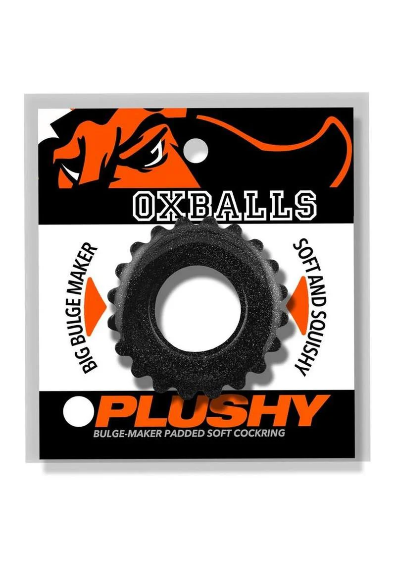 Oxball Plushy Single Cock Ring - Black Mica - Image 2
