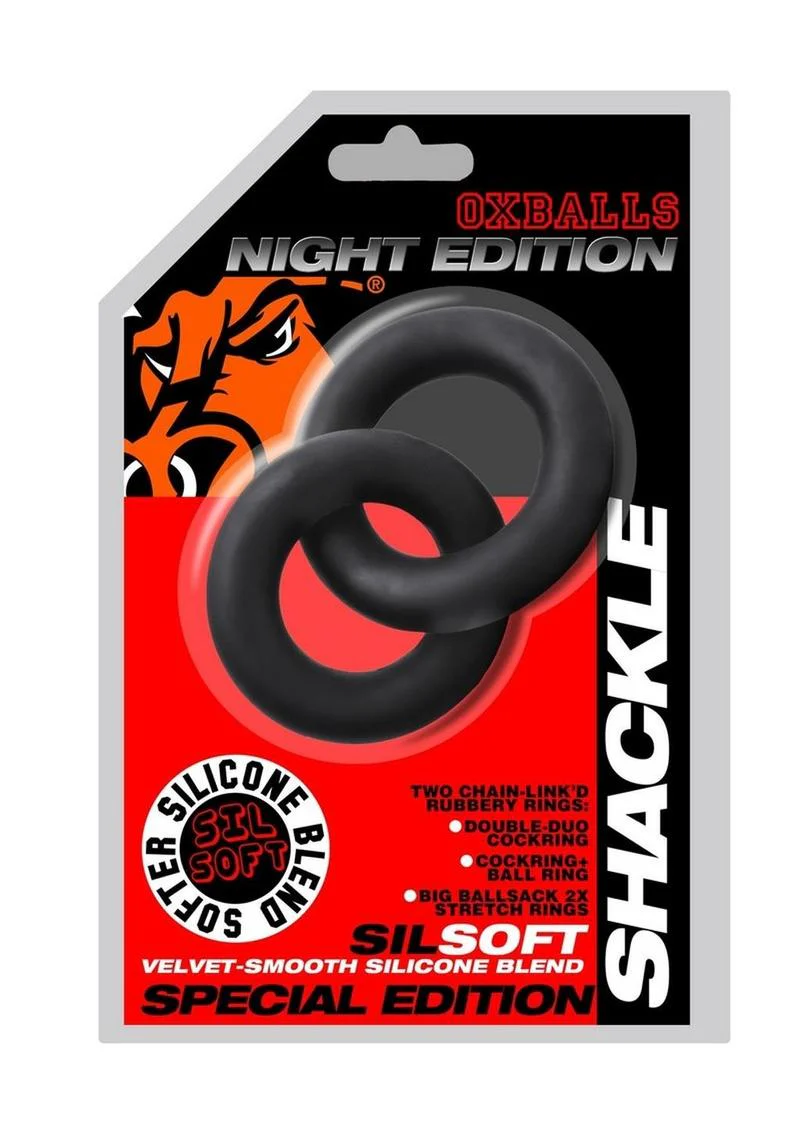 Oxballs Shackle Chained Linked Cock N Ball Rings Night Edition - Image 2