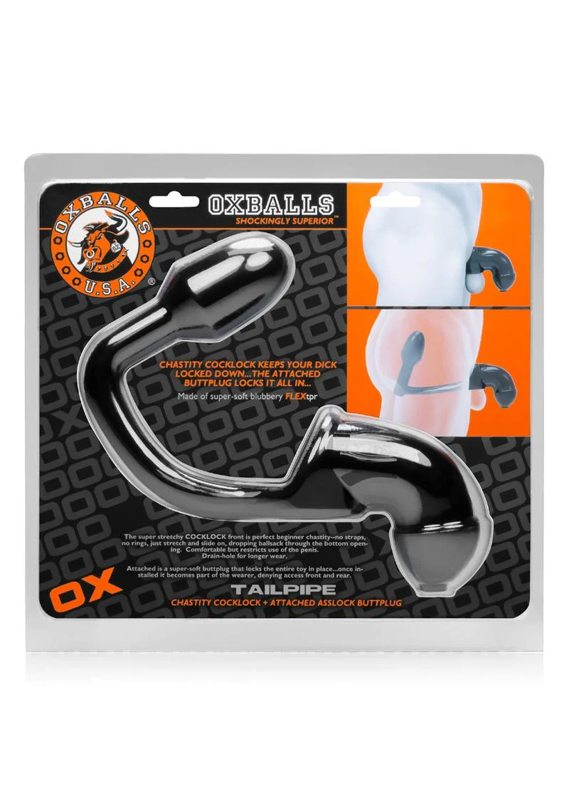 Oxballs Tailpipe Chastity Cock Lock with Butt Plug - Image 3