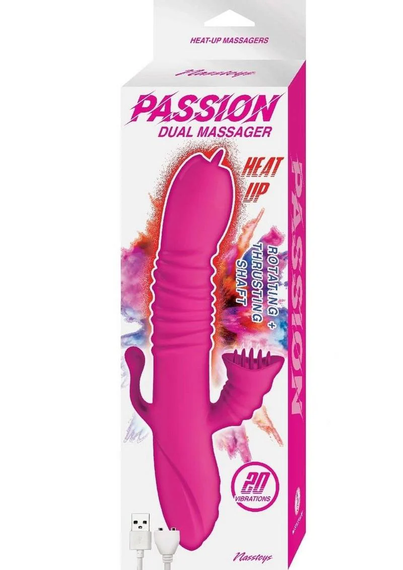 Passion Dual Massager Heat Up Rechargeable Silicone Rabbit Vibrator - Image 4