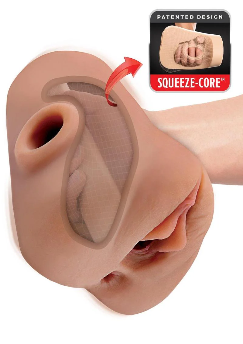 Pdx Plus Double Pounder Vibrating Squeeze Stroker - Pussy and Ass