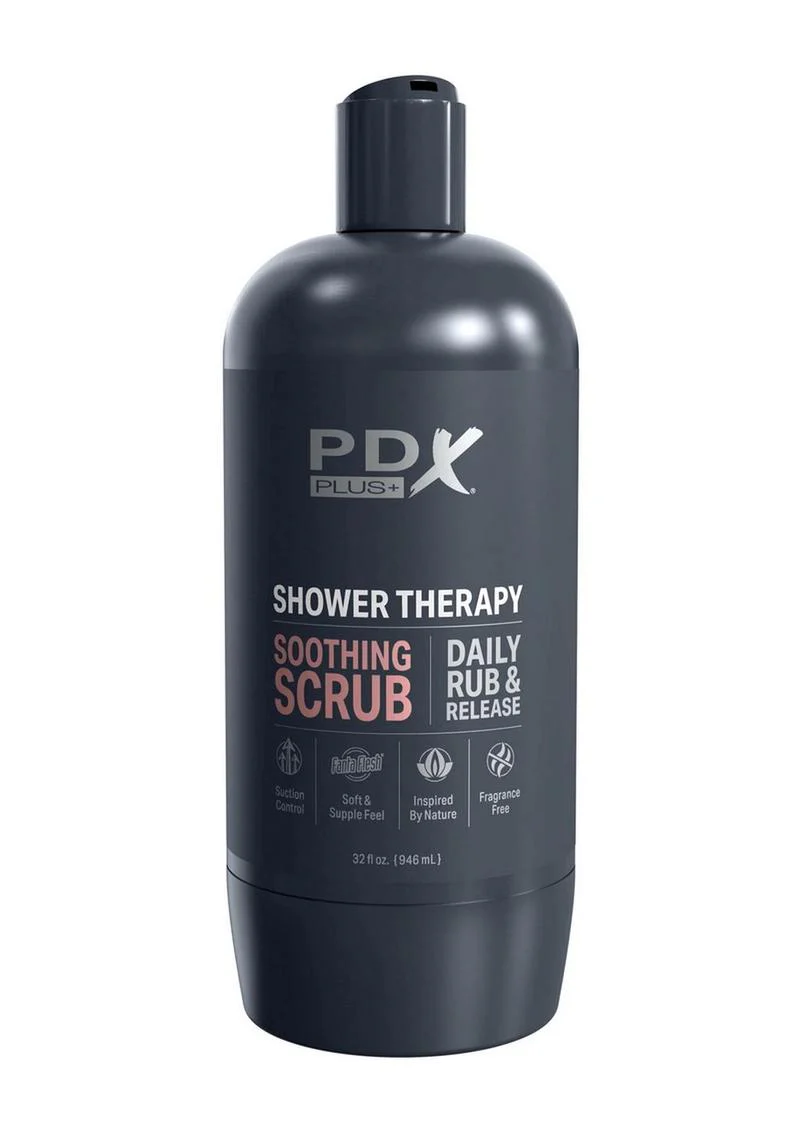 Pdx Plus Shower Therapy Soothing Scrub Discreet Stroker - Caramel - Image 3