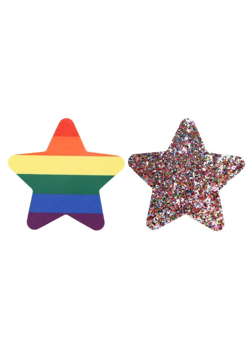 Peekaboo Pride Rainbow Glitter Stars Pasties - Image 4