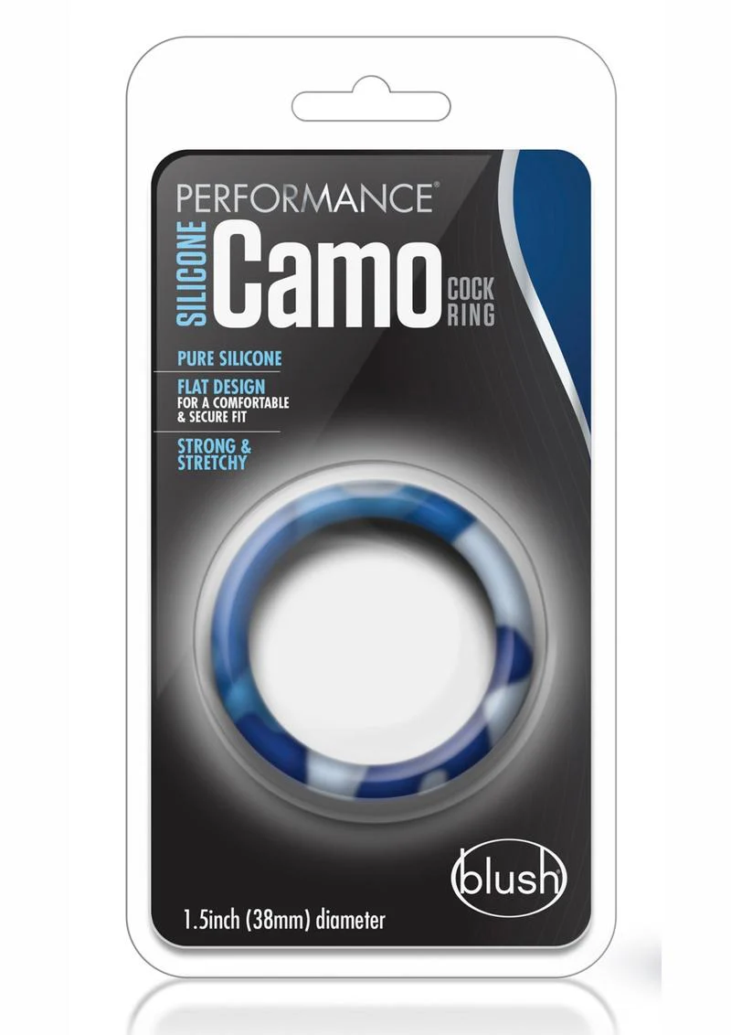 Performance Silicone Camo Cock Ring - Blue Camouflage - Image 2