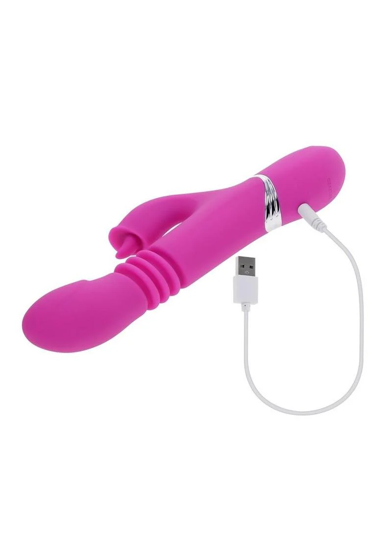 Pink Dragon Rechargeable Silicone Multi Vibrator - Image 3