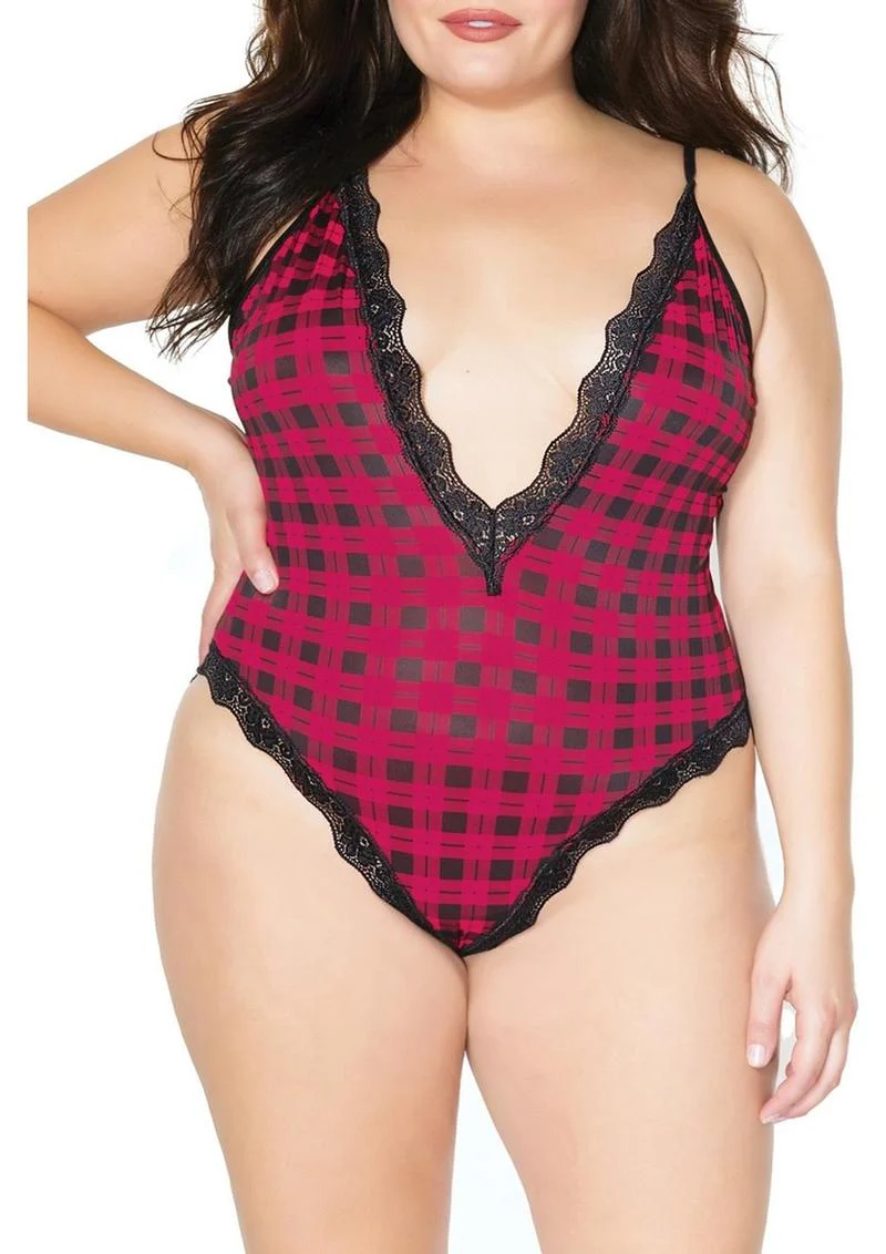 Pink Pussycat Plaid Teddy - Image 2