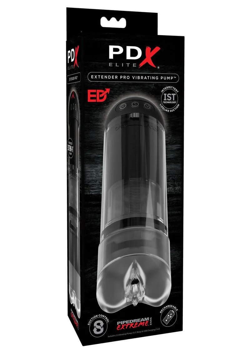 Pipedream Extreme Elite Rechargeable Extender Pro Vibrating Pump Masturbator - Pussy - Image 2