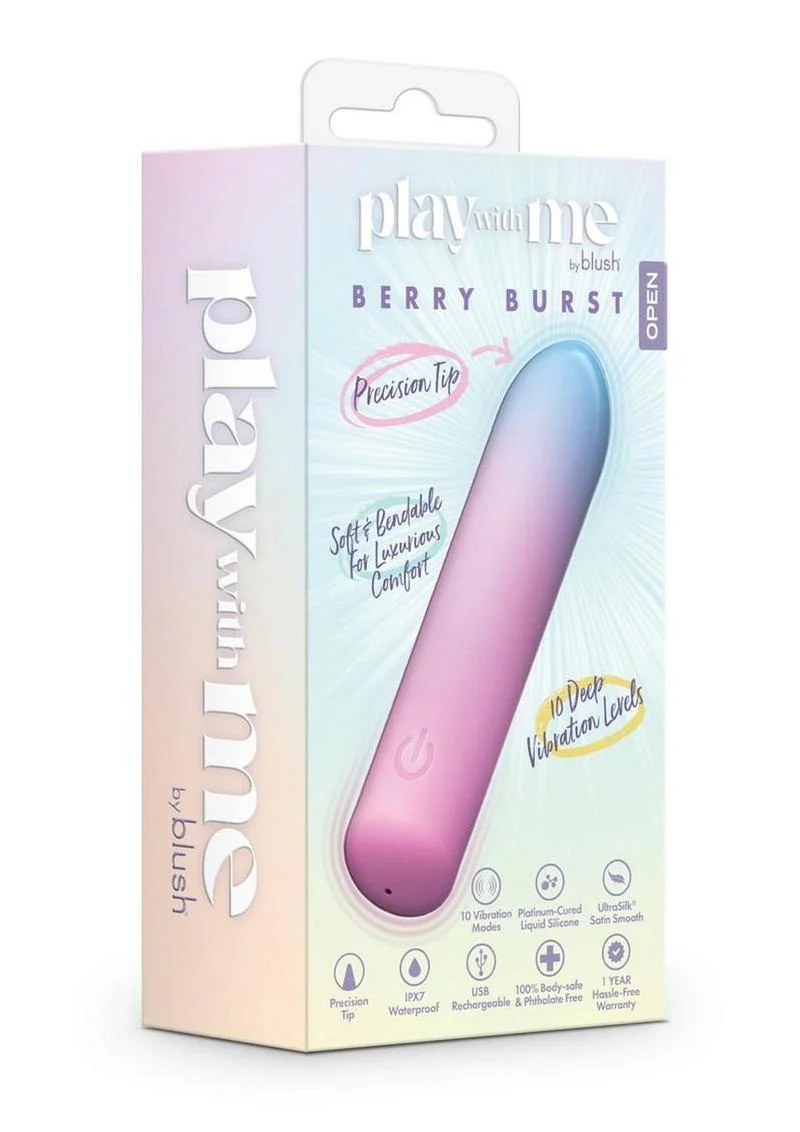 Play with Me Berry Burst Rechargeable Silicone Bullet - Image 2