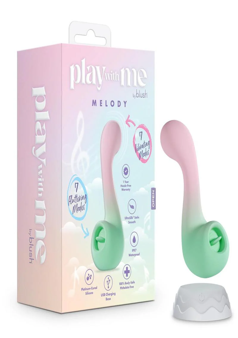 Play with Me Melody Rechargeable Silicone Dual-End Vibrator - Image 2