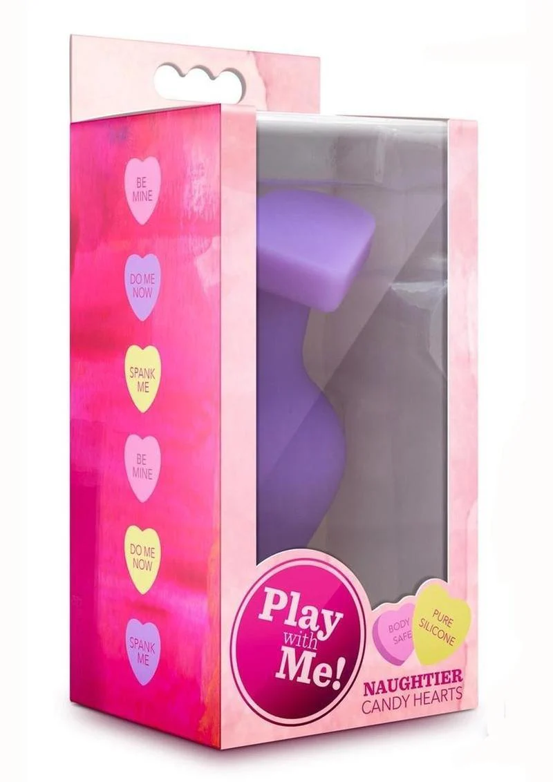 Play with Me Naughty Candy Heart Do Me Now Silicone Butt Plug - Image 2