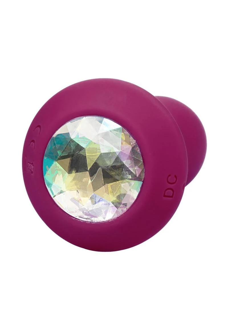 Power Gem Vibrating Petite Crystal Probe Silicone Rechargeable Butt Plug - Image 9