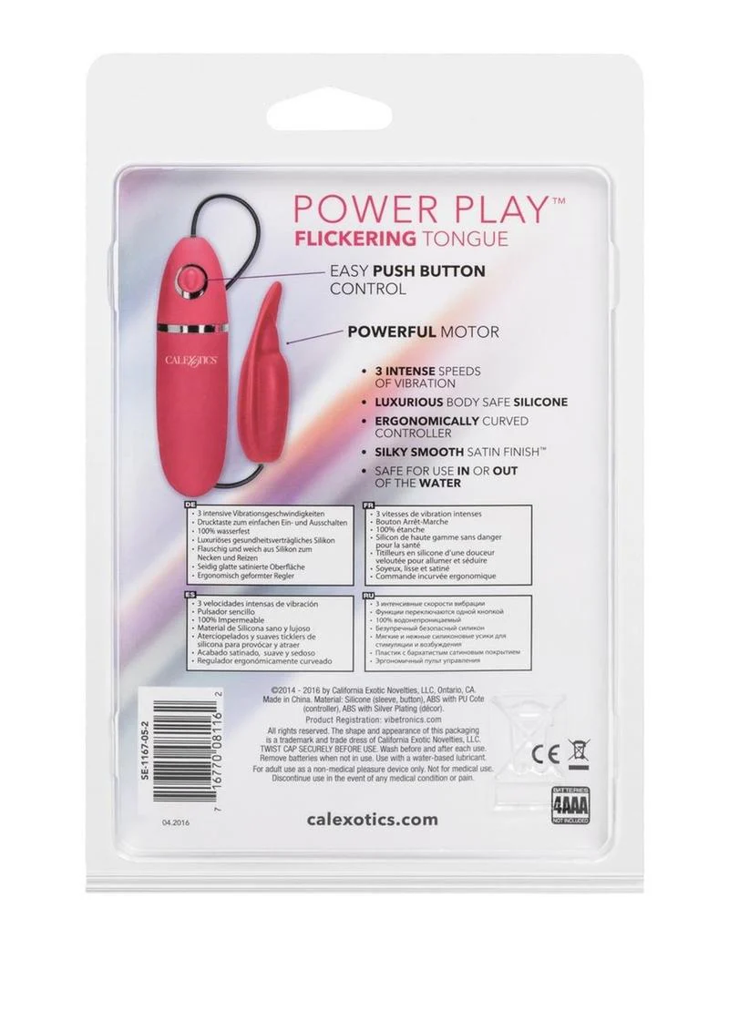 Power Play Flickering Tongue Silicone Massager Bullet - Image 2