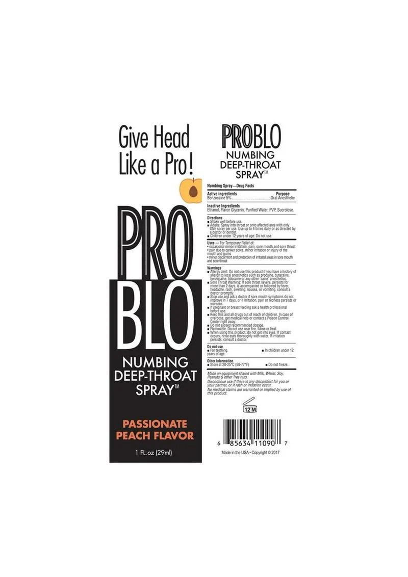 Problo Numbing Deep-Throat Spray 1oz - Peach - Image 3