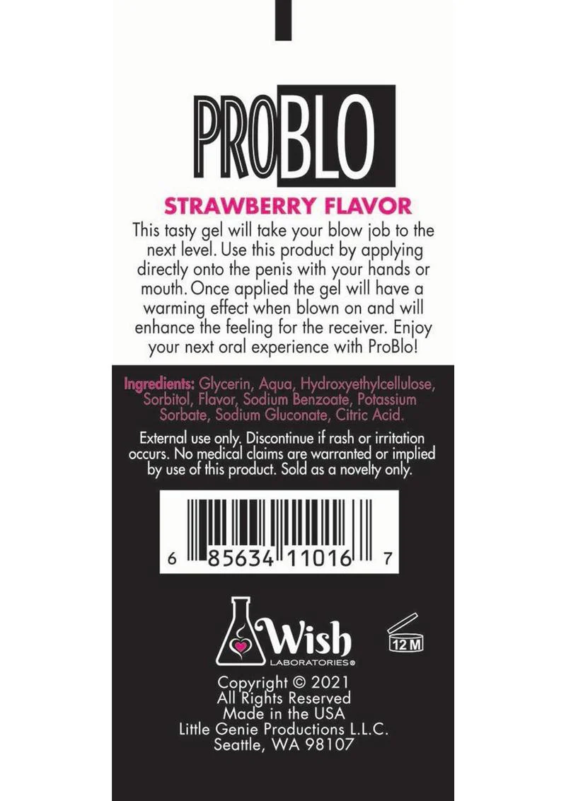 Problo Oral Pleasure Flavored Gel 1.5oz - Strawberry - Image 2