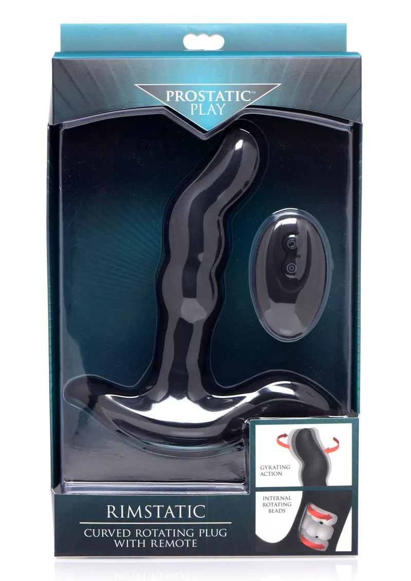 Prostatic Play Curved Rotating Silicone Prostate Plug with Remote - Image 2