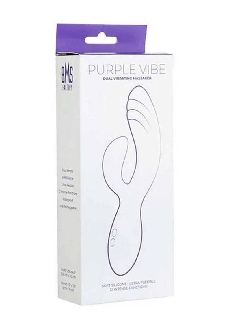 Purple Vibe Rechargeable Silicone Dual Vibe Massager - Image 2