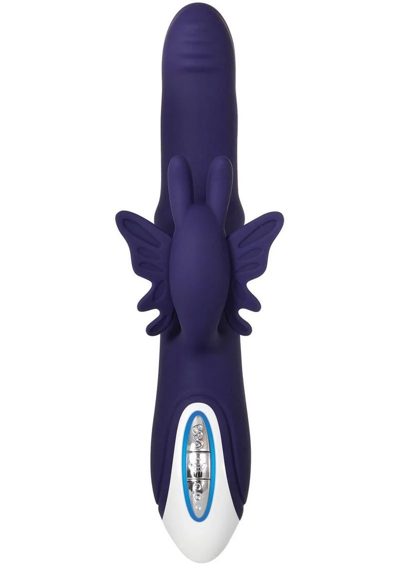 Put A Ring On It Rechargeable Silicone Vibrator with Sliding Shaft Ring - Image 3