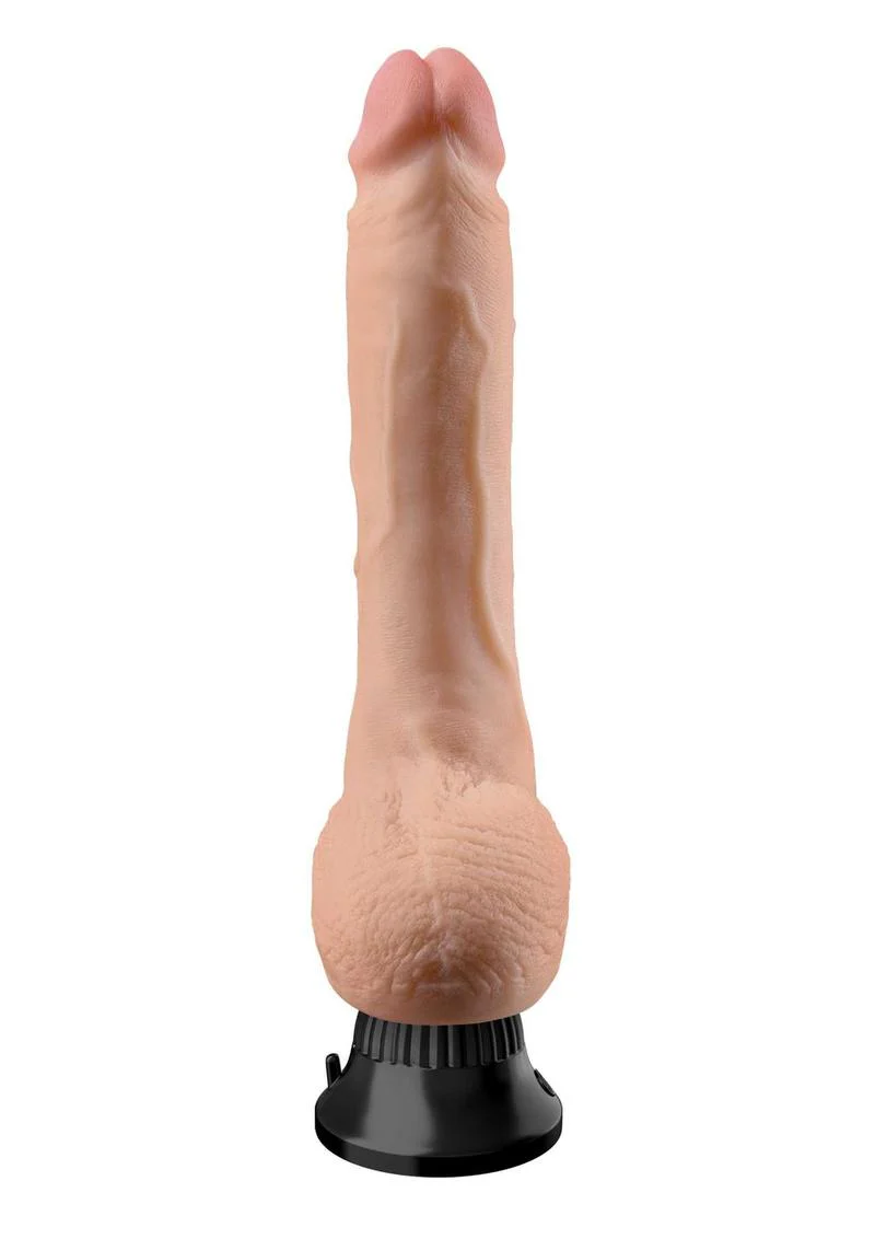 Real Feel Deluxe No. 7 Wallbanger Vibrating Dildo with Balls - Image 5