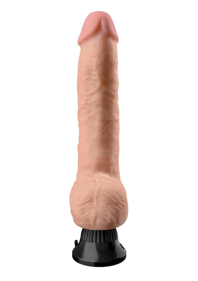 Real Feel Deluxe No. 9 Wallbanger Vibrating Dildo with Balls - Image 3