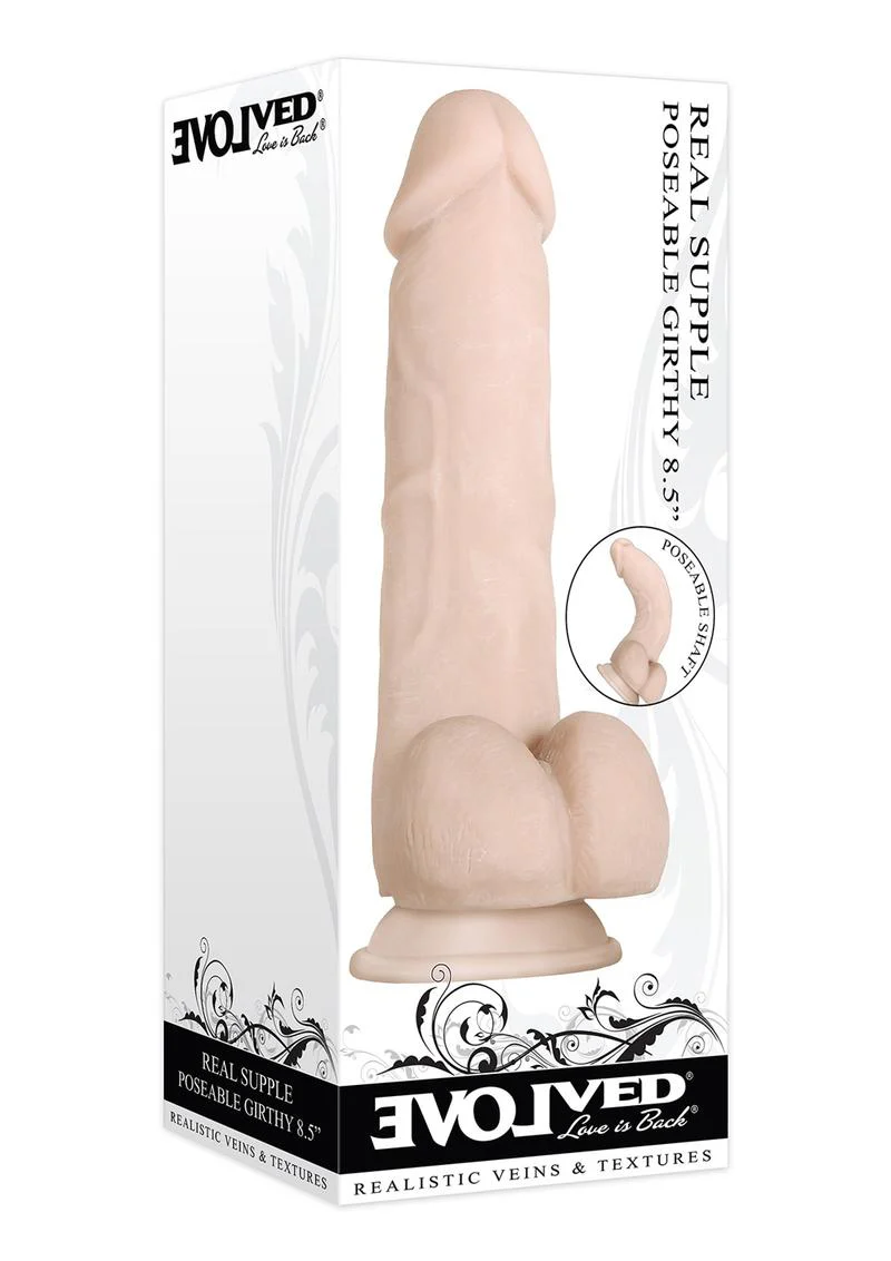 Real Supple Girthy Poseable Dildo with Balls - Image 8