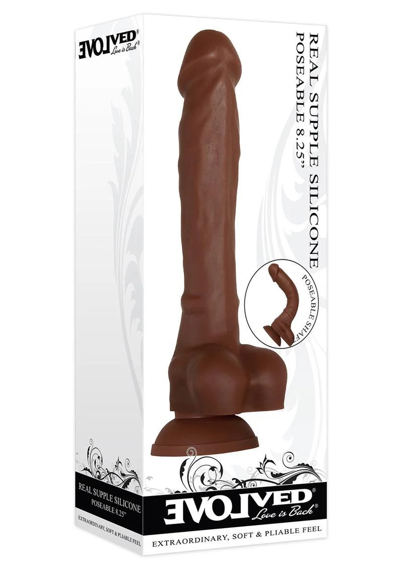 Real Supple Poseable Silicone Dildo with Balls - Image 5