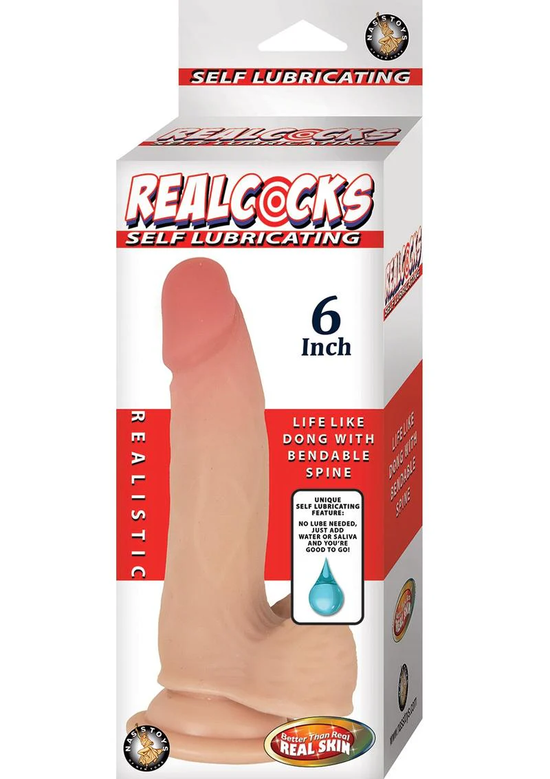 Realcocks Self Lubricating Bendable Dildo with Balls - Image 2