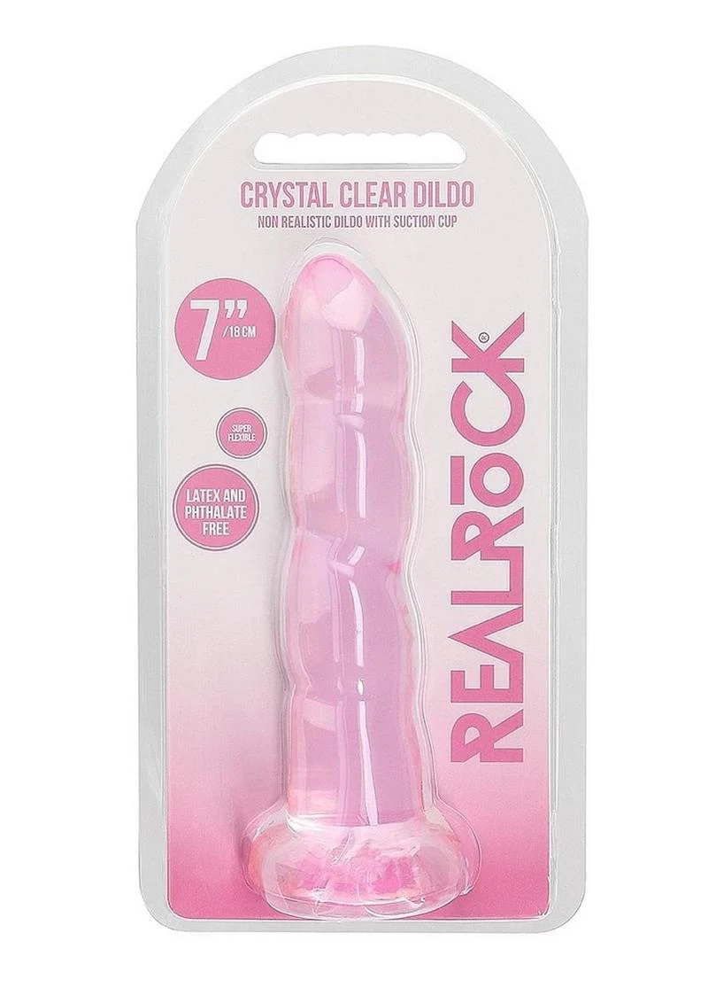 Realrock Crystal Clear Non Realistic Dildo with Suction Cup - Image 7