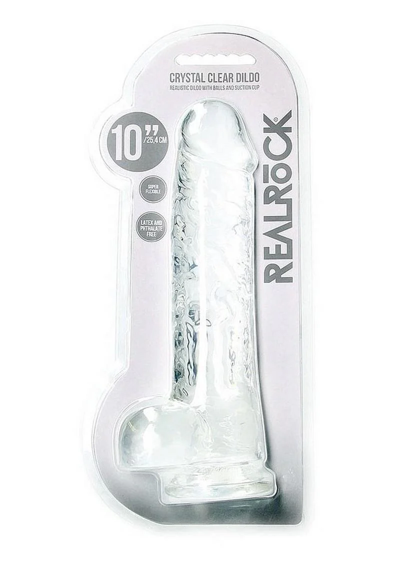 Realrock Crystal Clear Realistic Dildo with Balls - Image 12