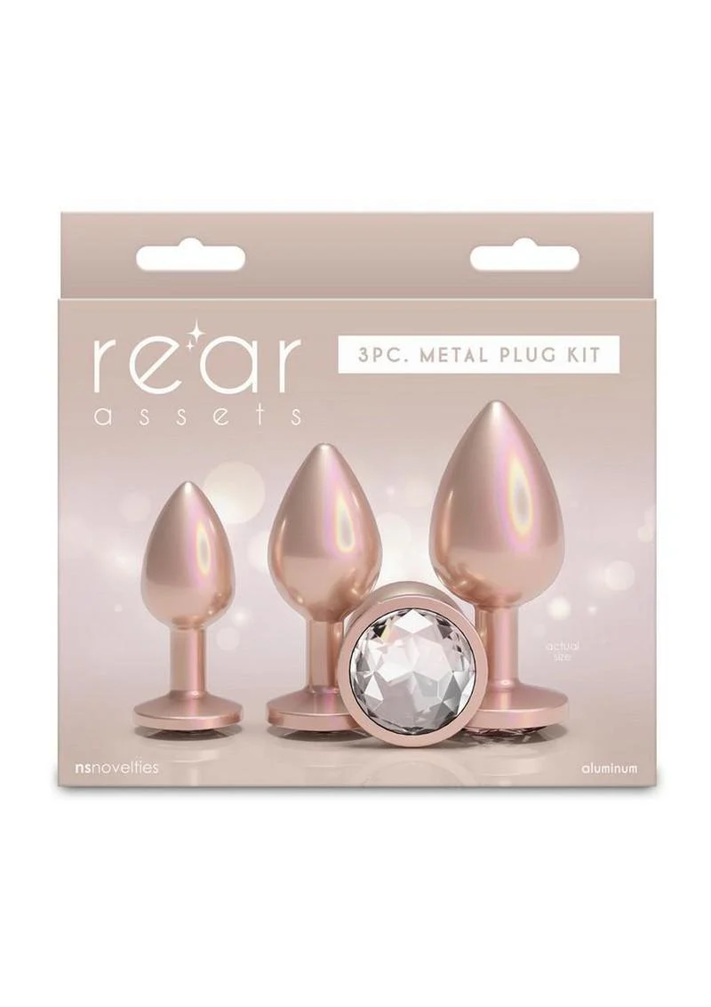 Rear Assets Tapered Trainer Chrome Plated Anal Plugs Kit - Image 14