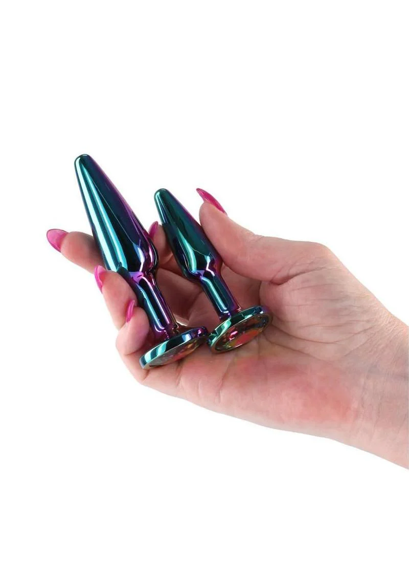 Rear Assets Tapered Trainer Chrome Plated Anal Plugs Kit - Image 7