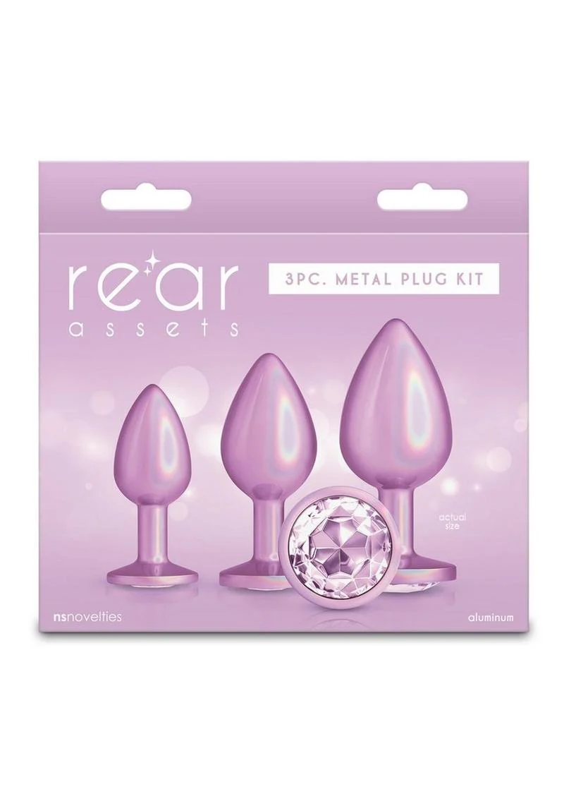 Rear Assets Trainer Chrome Plated Anal Plugs Kit (3pc Set) - Iridescent - Image 2