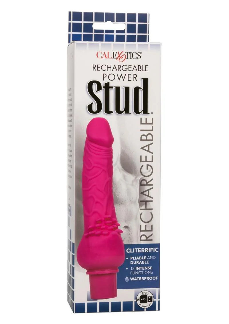 Rechargeable Power Stud Cliterrific Silicone Vibrating Dong - Image 6