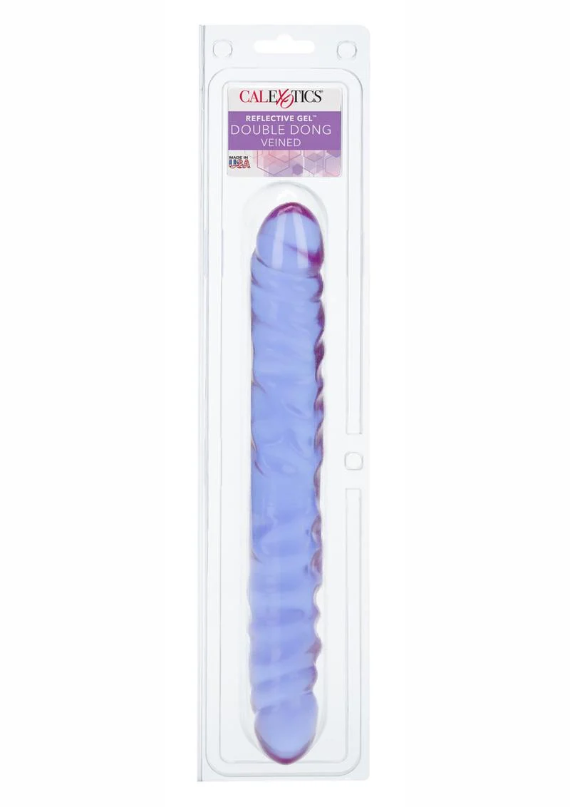 Reflective Gel Veined Double Dildo - Image 4