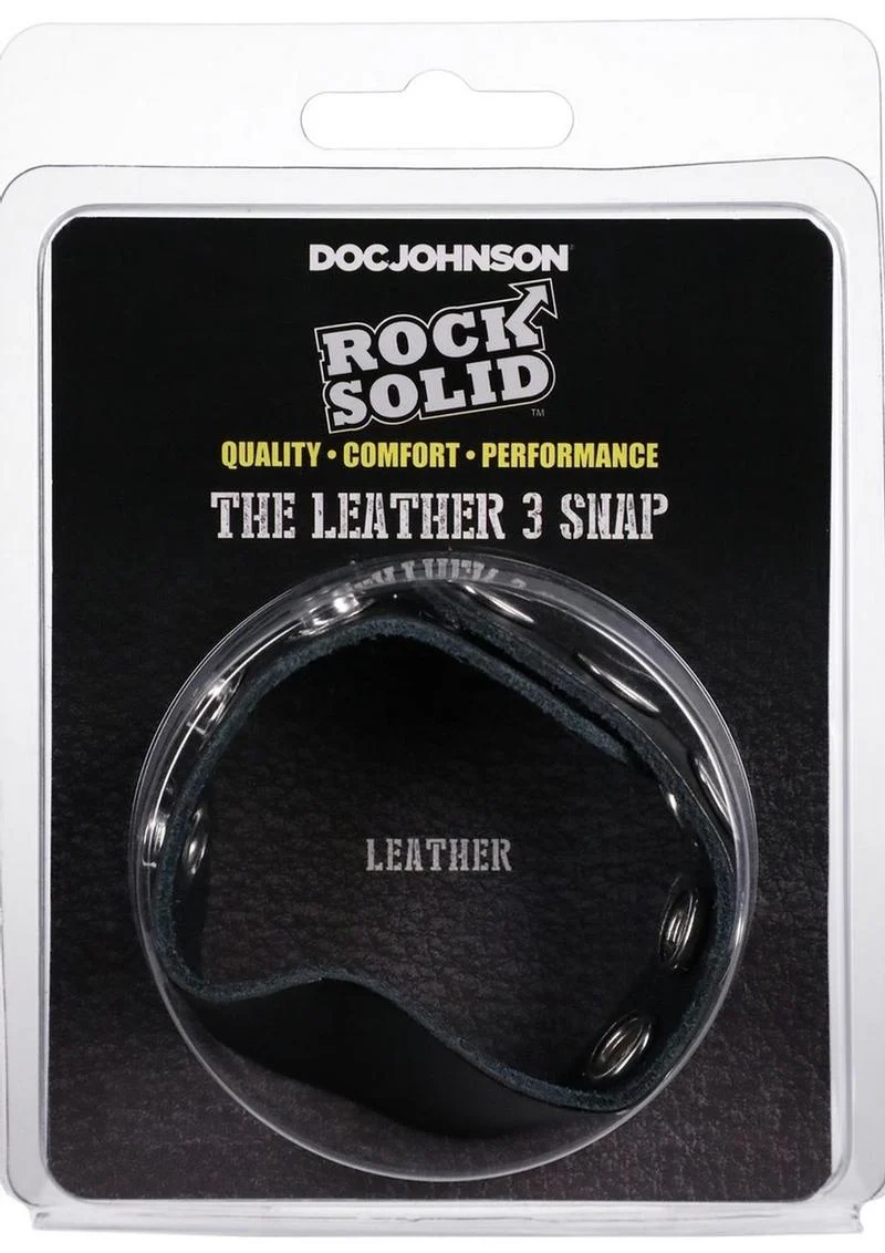 Rock Solid The Leather 5 Snap Adjustable Cock Ring