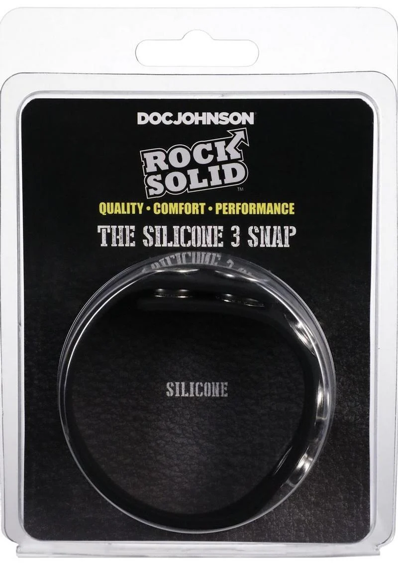 Rock Solid The Silicone 5 Snap Adjustable Cock Ring - Image 2