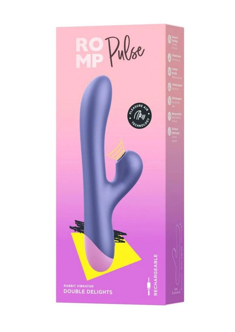 Romp Pulse Rechargeable Silicone Rabbit Vibrator with Pleasure Air - Image 2