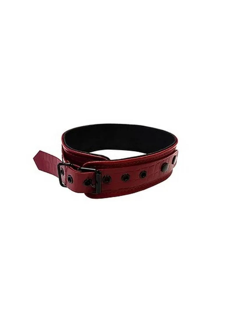 Rouge Anaconda Leather Adjustable Collar 1 Ring - Image 2