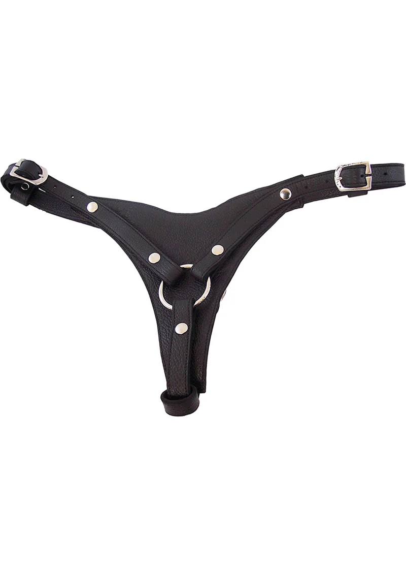 Rouge Female Dildo Leather Harness - Image 2