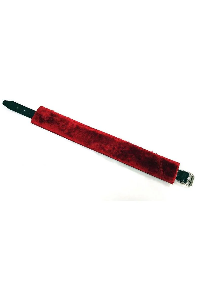 Rouge Leather Collar with Faux Fur Lining - Image 5