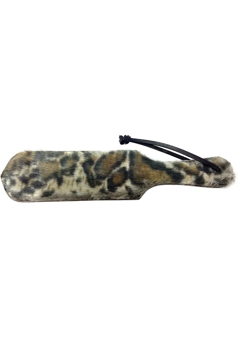Rouge Leather Paddle with Faux Fur - Image 4