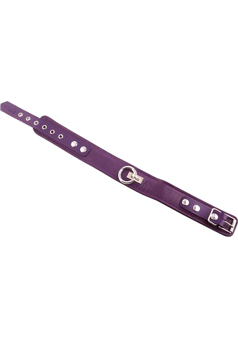 Rouge Plain Leather Adjustable Collar 1 Ring - Image 9