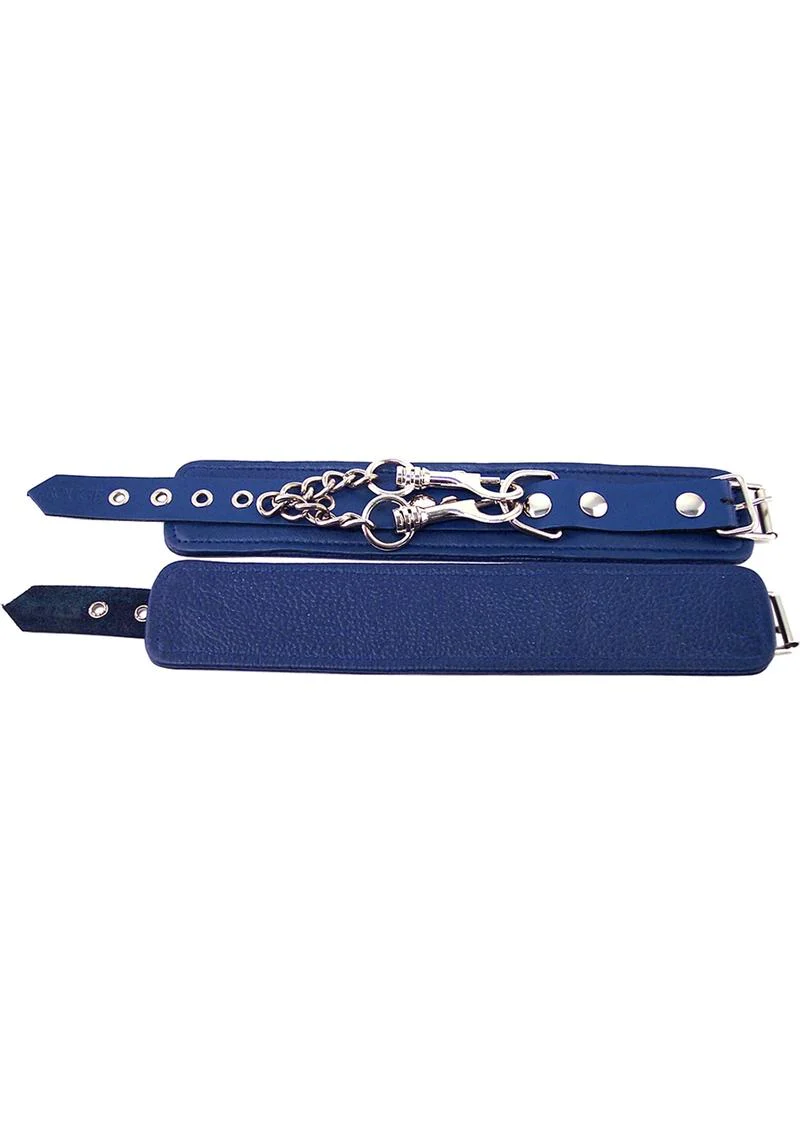 Rouge Plain Leather Adjustable Wrist Cuffs - Image 3