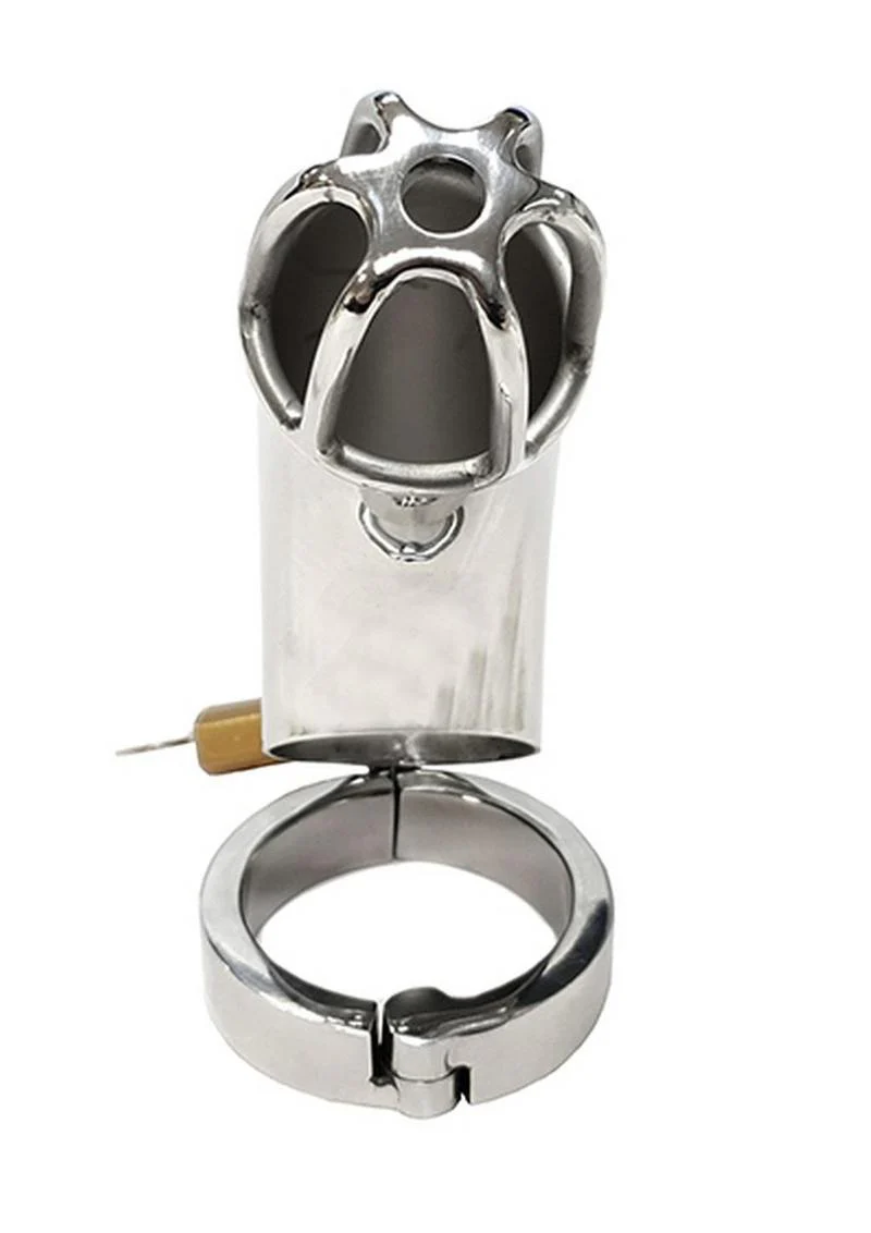Rouge Stainless Steel Chastity Cock Cage with Padlock - Image 6