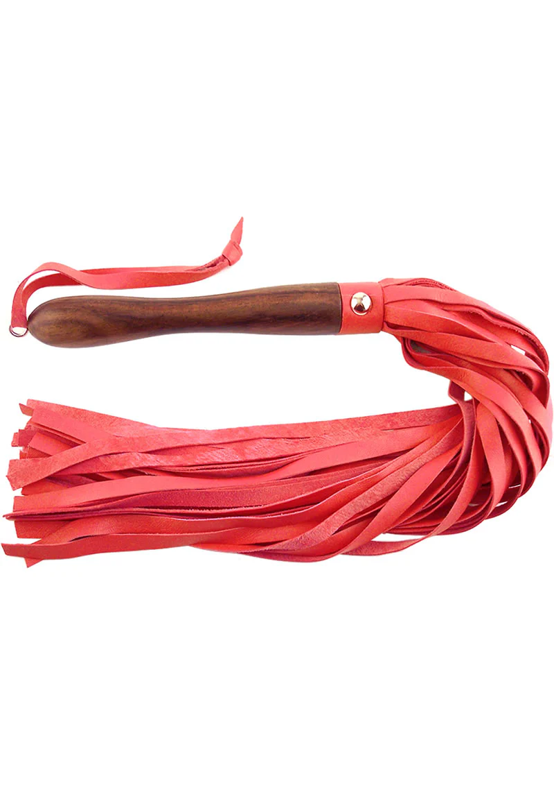 Rouge Wooden Handle Leather Flogger - Image 4