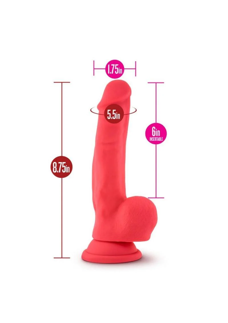 Ruse Shimmy Silicone Dildo with Balls 8.75in - Cerise - Image 2