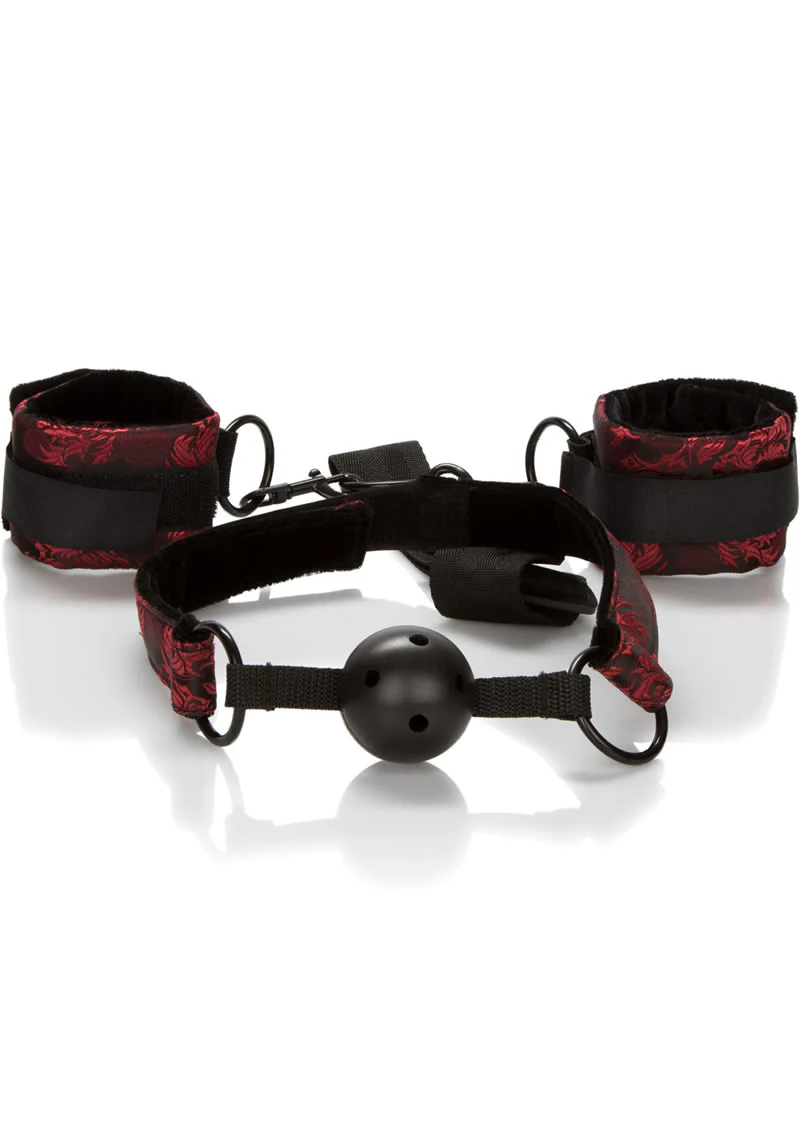 Scandal Breathable Ball Gag with Cuffs - Image 4