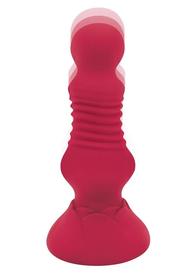 Secret Kisses Remote Control Thrusting Rechargeable Silicone Rosebud Buttplug - Image 4