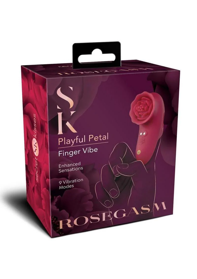 Secret Kisses Rosegasm Playful Petal Rechargeable Silicone Finger Vibrator - Image 2